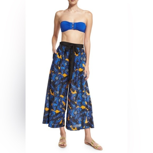 PROENZA SCHOULER NWT Poppy Palazzo Coverup Pants,‎ Lapis Swim Cruise Line Sz L